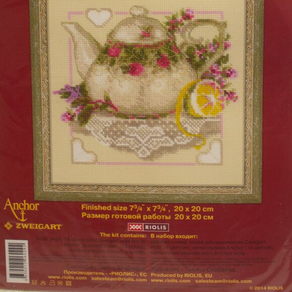 RIOLIS - Tea with Lemon 1477, Cross Stitch Kits 7,87" x 7,87" Unused New in Pack - Picture 2 of 3